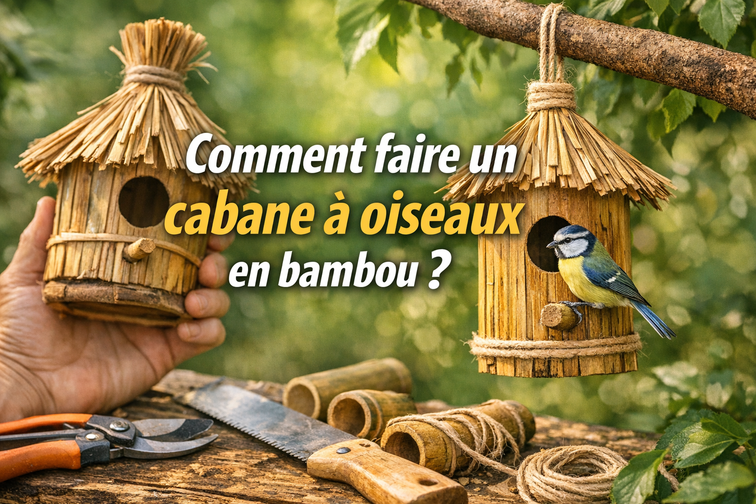 Comment faire un cabane a oiseaux en bambou